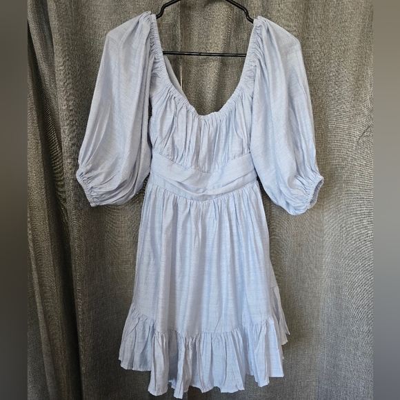 Hello Molly This Is Espionage Dress Baby Blue Tie Keyhole Back Size 4 Flowy - Picture 1 of 6